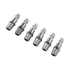 Accessories Quick Connector Pneumatic Tools Quick Release Air Hose Fitting Connector For Air Hose Silver 6Pcs Exquisite