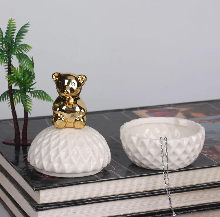 Description Picture 6 of itemCreative Electroplating Process Ceramic Jewelry Box Hi-fi Box Gifts Home Storage Storage Incense Wax Jar Ornaments with Gifts