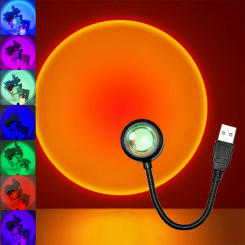 USB Led Sunset Lamp Projection Night Light RGB Bluetooth App Birthday Party Mood Light Bedroom Living Room Wall Background 5V