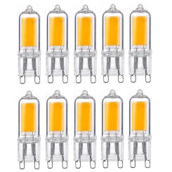 10PCS/LOT Super Bright G9 LED Light Bulb 6W 9W 12W 15W AC 240V 220V Glass Lamp Constant Power Light LED Lighting G9 COB Bulbs
