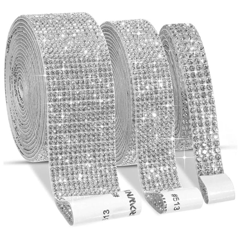 Description Picture 2 of item1Pcs Self Adhesive Crystal Rhinestone Sticker Ribbon DIY Rhinestones Sticker for Arts Crafts Handmade Event Car Phone Decoration