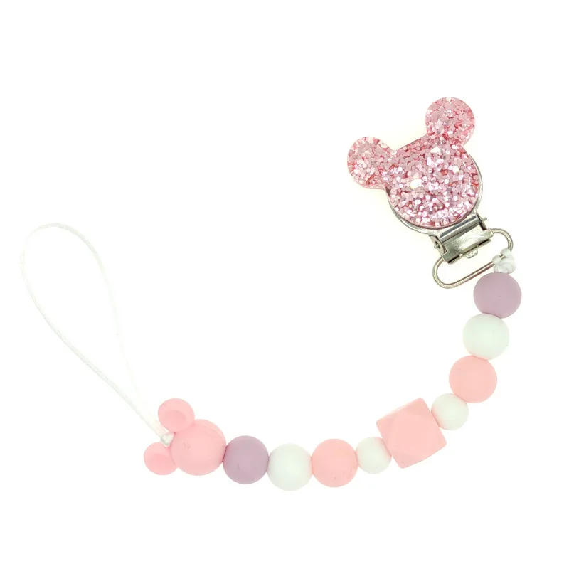 Description Picture 6 of itemBaby Pacifier Clips Chain Silicone Beads Teether Toys Dummy Holder Pacifier Chain Gift