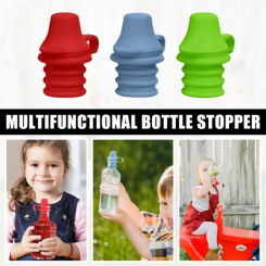 Portable Kids No Spill Choke Water Bottle Cup Adapter with Tube Drinking Straw for Baby Drink Feeder Water Leak Proof Bottle Cap