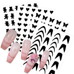Cute Hollow Nail Stickers Nail Art Airbrush Stencils Spray Templates Heart Butterfly Bear Designs for Creative Manicure