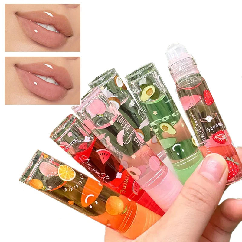 Description Picture 3 of item6 Color Plumping Clear Lip Oil Mirror Water Lip Gloss Lip Glaze Transparent Liquid Lipstick Moisturizing Fruit Lips Care Make Up