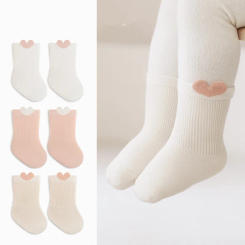 3 Pairs New Infant Baby Socks Solid Color Spring Autumn Toddler Boys Girls Casual Sock Cotton Socken For Children Kids 0-5 Years