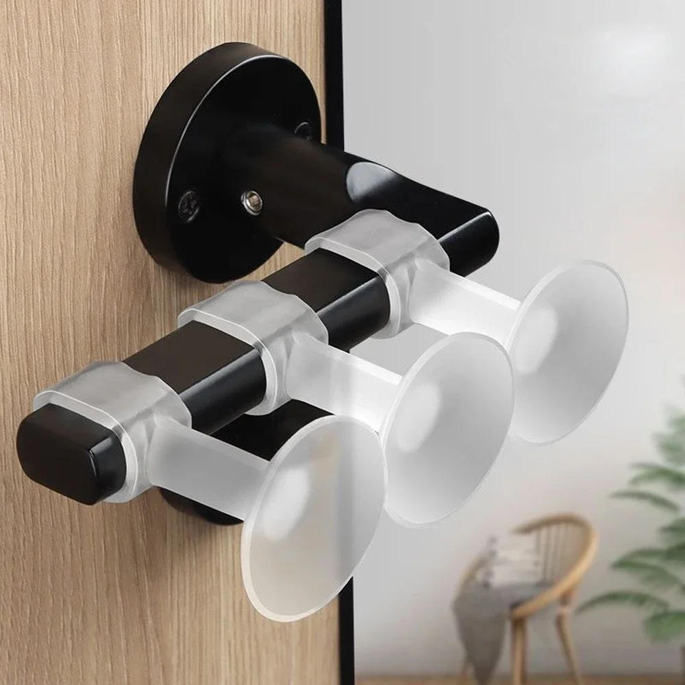 Description Picture 3 of itemTransparent Door Stop with Suction Cup New Rubber Anti-Collision Doors Handle Buffer Ring Wall Protection Pad Doorknob Mute Tool