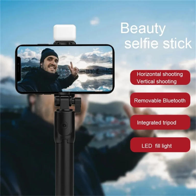 Description Picture 4 of item3 In 1 Selfie Stick Bluetooth Remote Tripod with Fill Light Foldable Bracket for Cell Smartphones for Tiktok Video Live Holder