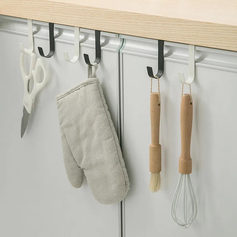 Description Picture 3 of item2/5Pcs Multi-Purpose S-Hooks Kitchen Cabinet Door Back Hook Hanging Rack Clothes Hat Towel Hanger Storage Hook Home Accessories