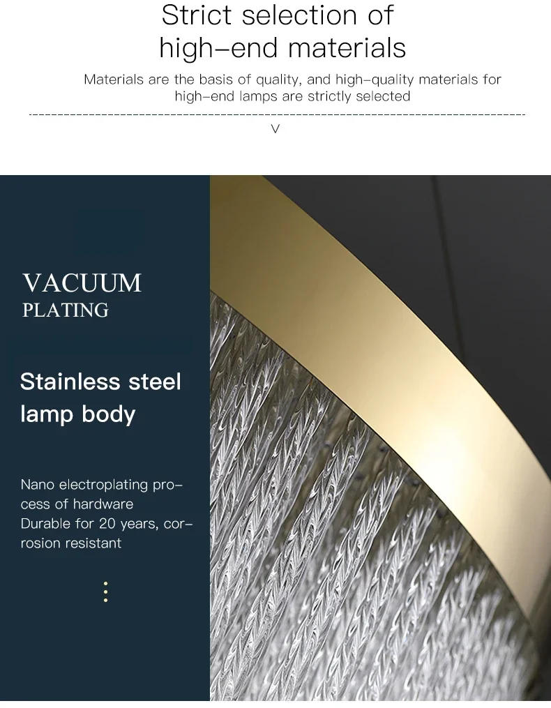 Description Picture 3 of itemNordic Led Lamp Living Room Light Luxury High-end Bedroom Lamp Home Restaurant Crystal Chain Lustre Pendant Light Home Appliance