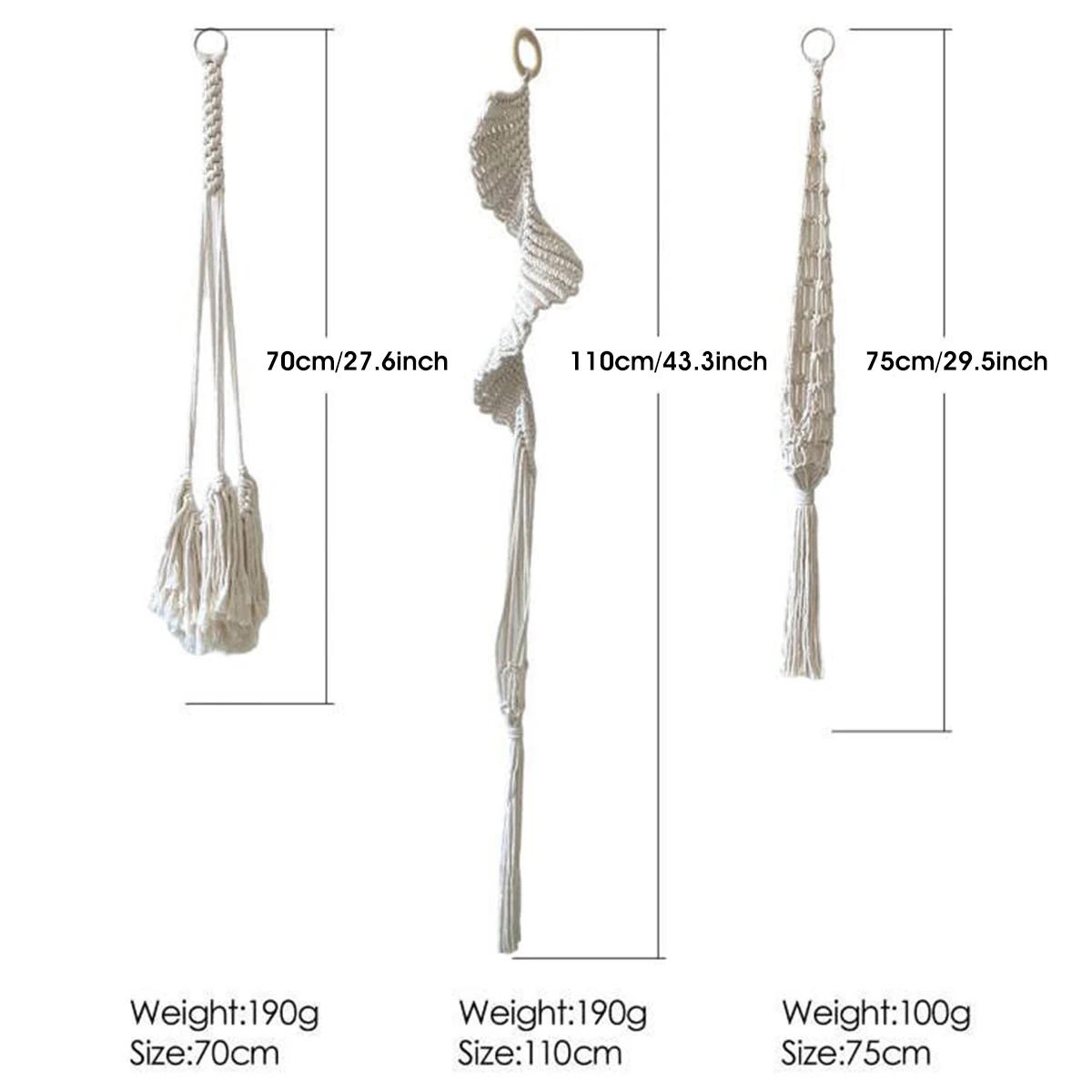 Description Picture 3 of itemMacrame Plant Hangers Handmade Cotton Rope Flower Pots Holder Decorative Indoor Hanging Planter Basket Plant Hanger for Indoor