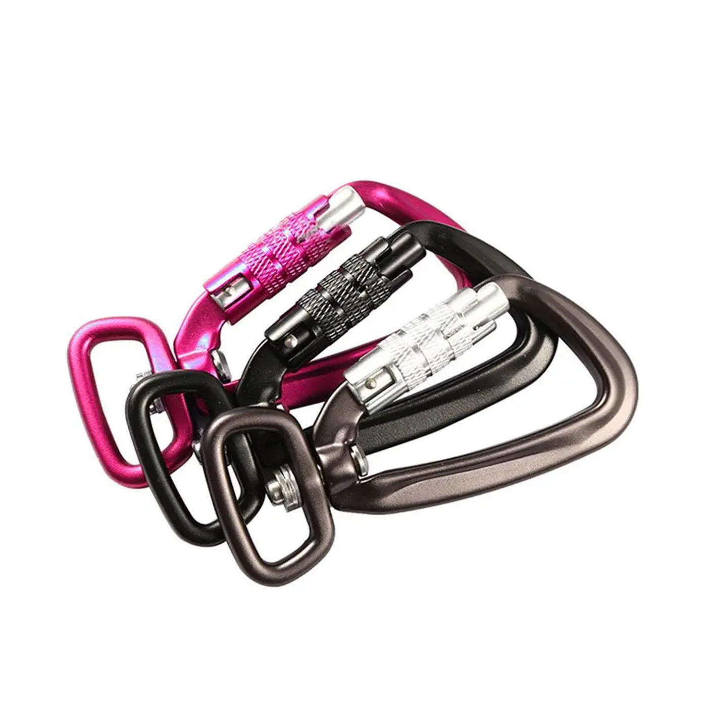 Description Picture 5 of item4kN D Shape Professional Climbing Carabiner Swivel Mountaineering Buckle Hook Safety Lock Outdoor Climbing Equipment Accessory