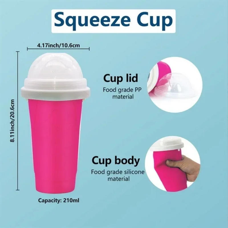 Description Picture 2 of item2024 Summer Magic Slushy Maker Squeeze Cup Homemade Milk Shake Maker Cooling Cup Squee DIY it for Family