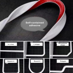 Self-adhesive Silicone Shower Barrier Flexible Self-adhesive Silicone Water Retaining Strip for Shower Threshold Bendable Cut