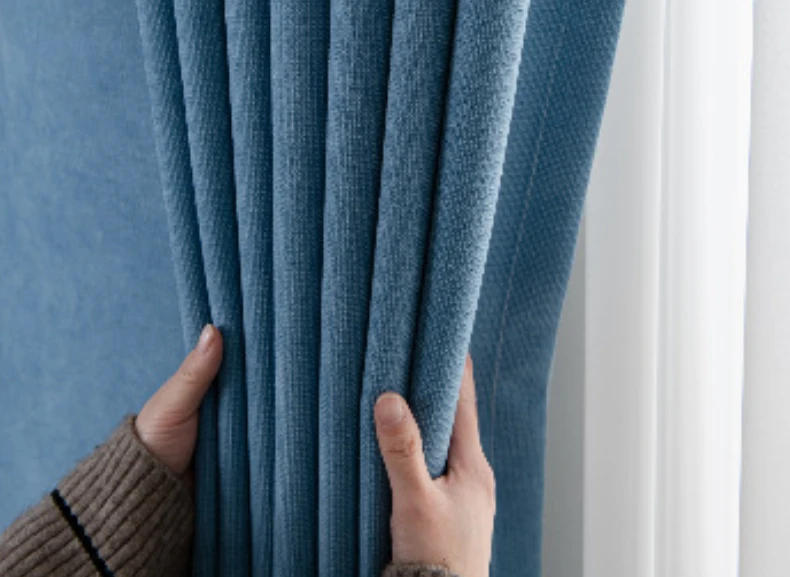 Description Picture 6 of itemFull Shading Bedroom Shade Cloth Super Sound Insulation Living Room Bedroom Light Luxury Pure Color Cotton Hemp Screen Window