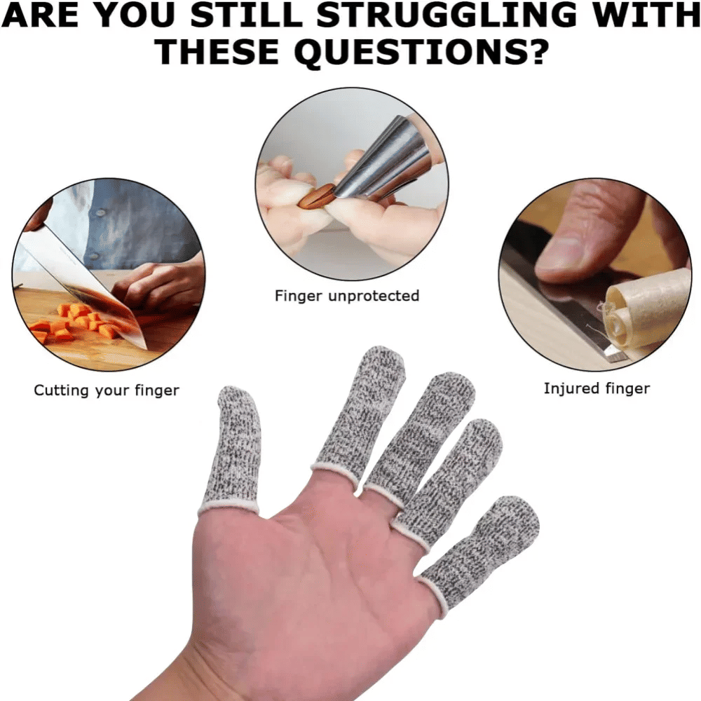 Description Picture 3 of itemAnti-Cut Finger Cover Finger Protector Sleeve 10pcs 5-level Elastic Wear-resistant Finger Sleeves Finger Sleeves for Protection
