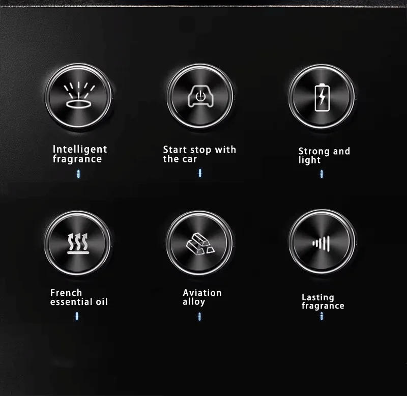 Description Picture 5 of itemAdjustable Electric Fragrance Diffuser Ultrasonic Cool Mist Air Humidifier Car Air Freshener USB Rechargeable Car Diffuser