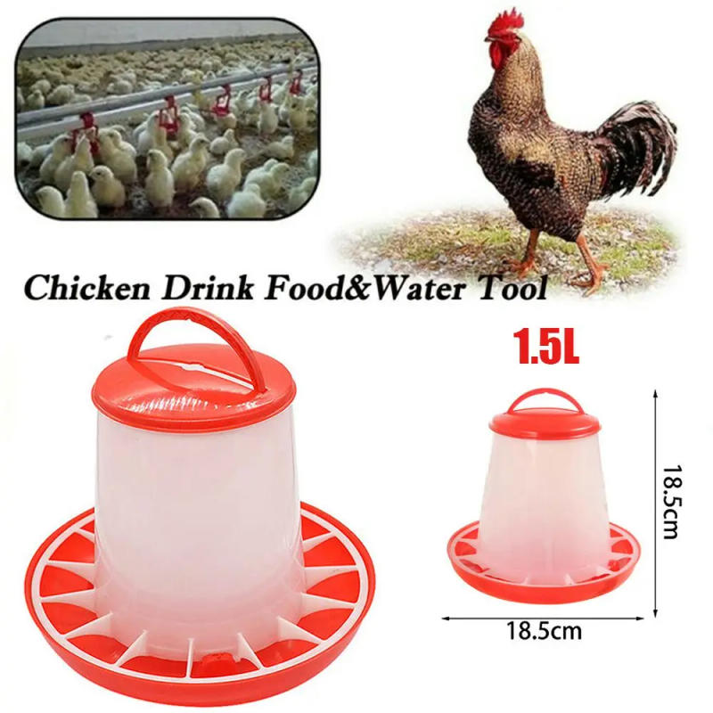 Description Picture 2 of item1.5L Chicken Poultry Feeder Bird Quail Food Drink Water Automatic Plastic Bucket
