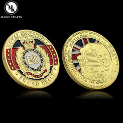 Royal Engineers Sword Beach Commemorative Coin 6.6.1944 D.Day Normandy Landing Gold Pated Medal Collectibles Gift
