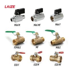 BSPT LAIZE Brass Mini Ball Valve Air Compressor Water Gas Oil Shut Off Valve 1/8" 1/4" 3/8" 1/2" BSP Threaded Male To Female
