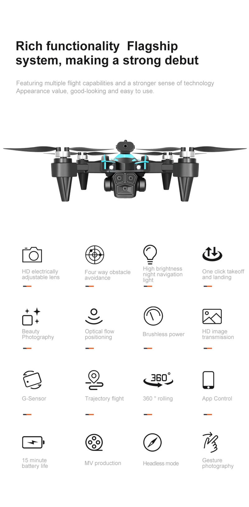 Description Picture 5 of itemK12max FPV Drone with Three HD Camera Liquid Crystal Display RC Quadcopter Brushless Motor Aerial Photography Optical Flow Dron
