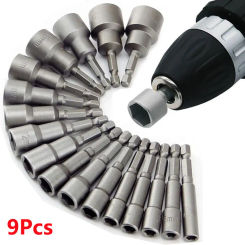 9/14pcs 5mm-13mm Hex Sockets Sleeve Nozzles Nut Driver Set Screwdriver Set Schroevendraaier Set Bits Sets Tools Socket Wrenches