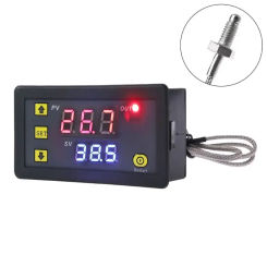 Upgraded Temperature Controller Double Display Measuring Range -60~500℃ Thermocouple Sensor M6 Probe Professional