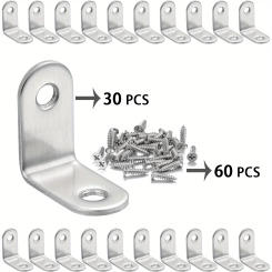 30 L bracket corner brackets with 60 screws, stainless steel corner brackets, wooden furniture corner fasteners