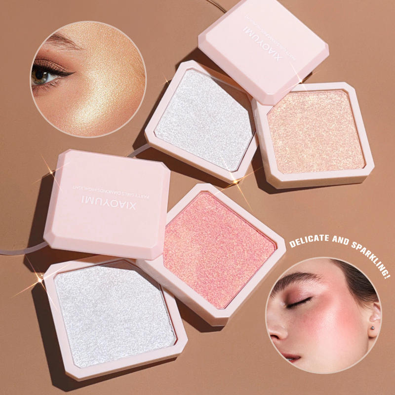 Description Picture 2 of itemDouble-layer highlighter powder potato mash fine shimmer pearl highlight contouring palette for a natural