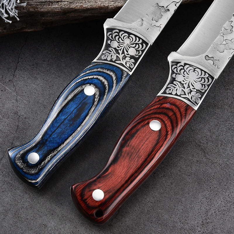 Description Picture 5 of itemForged Cleaver Kitchen Chef Knife Stainless Steel Hand Meat Knife Fruit Paring Fishing Portable BBQ Butcher Boning Knife Cover