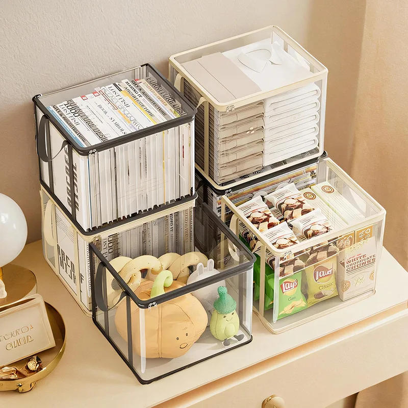 Description Picture 2 of itemTransparent waterproof PVC book storage box Foldable with portable student book storage box Large capacity storage bag