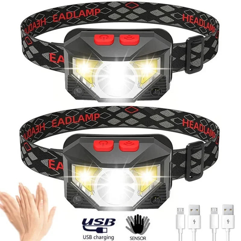 Description Picture 2 of item8Modes Motion Sensor Headlight Powerful LED Headlamp Head Lamp COB Flashlight Torch Head light For Camping Fishing
