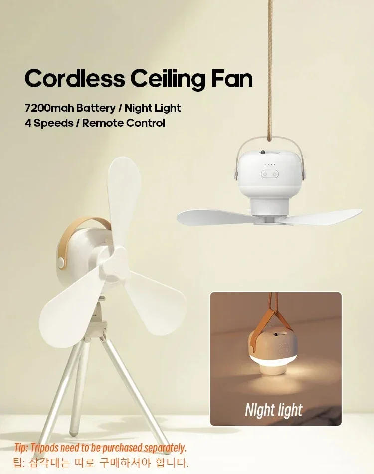 Description Picture 2 of itemOutdoor Camping Fan, Tent Canopy Ceiling Fan, Multifunctional Circulator Fan Air Cooler LED Lights Lighting Remote Control