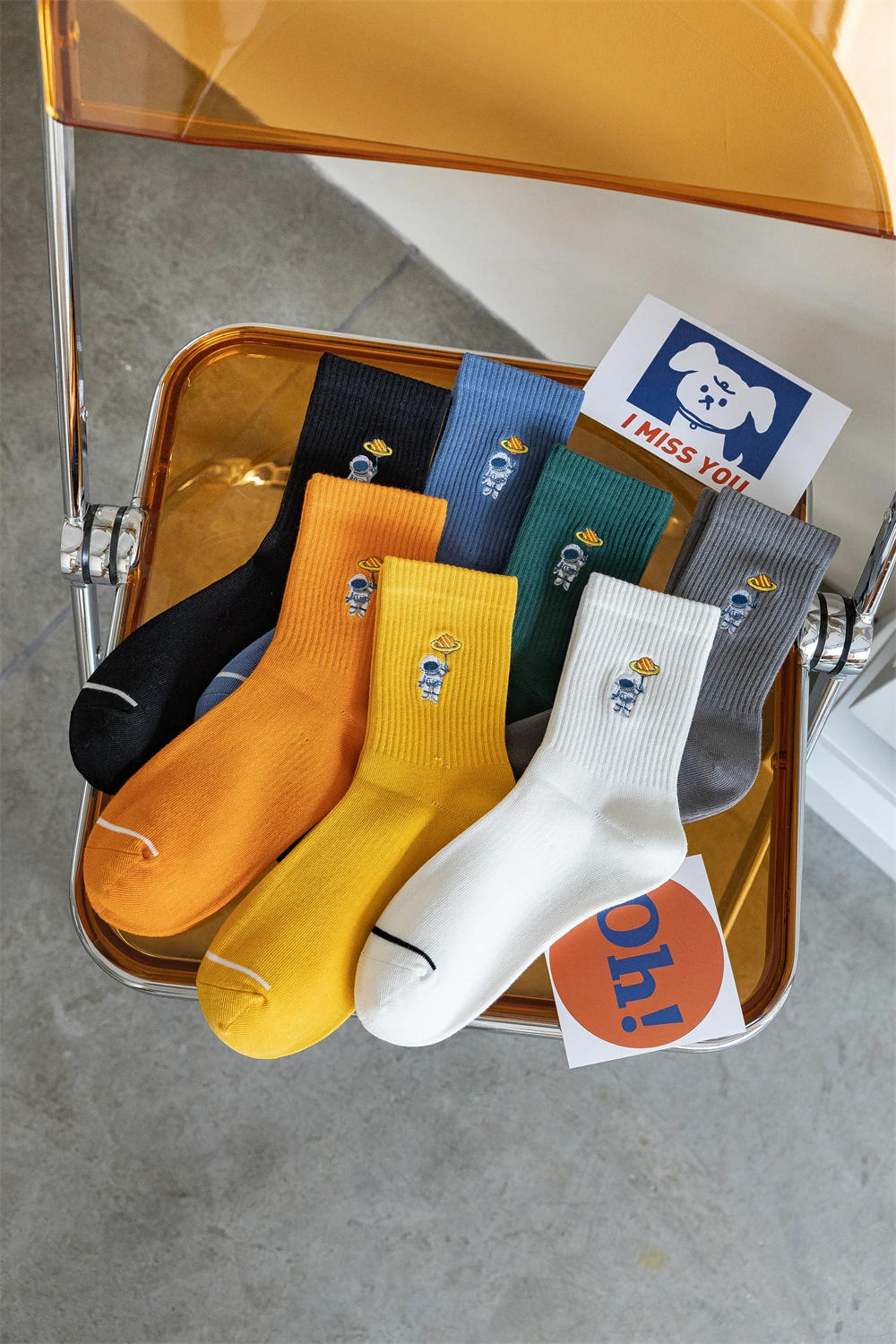 Description Picture 6 of itemNew Fashion Funny Men Women Embroidery Astronaut Space Soft Cotton Socks Hipster Streetwear Unisex Sokken Dropship