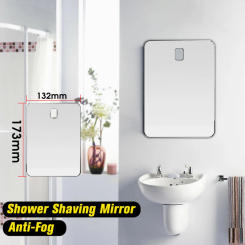 Fogless Shaving Cosmetic Shower Mirror Bathroom Anti-Fog Wall Suction Mount Hook Portable Travel Bathroom Accessories
