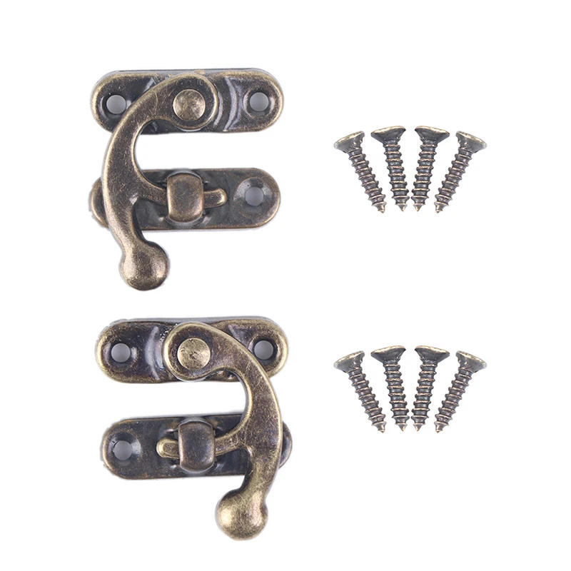 Description Picture 4 of itemSmall Silver Hasp Latch Chest Lock Jewellery Wine Wooden Box Craft Hook Screws