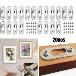 Strong And Reliable 20Pcs 45x16mm Sliver Hooks Hanging Keyhole Hanger Hardware For Pictures Easy And Secure Installation