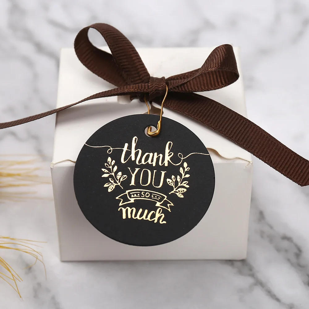 Description Picture 6 of item100pcs 4.5cm Bronzing Round Thank You Tags Garment Shoes Gift Bags Hang Tag Paper Cards Labels for Home DIY Christmas Tags