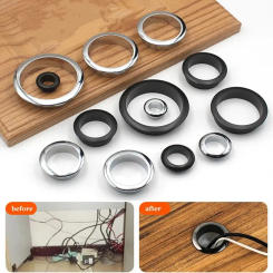 Wire Hole Cover Computer Table Accessorie Grommet Cabinet Vent Decorative Ring Outlet Port Cable Desk Storage Furniture Hardware