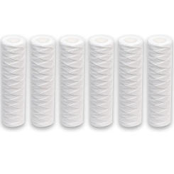 6pcs Universal String Wound Sediment Water Filter Cartridges for Most 10-Inch RO Unit 5 Micron â€“ 10" x 2.5"