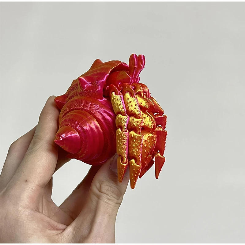 Description Picture 6 of item3D Printed Hermit Crab Detachable Telescopic Joints Movable Model Ornaments Creative Fun Children Gifts Desktop Decoration