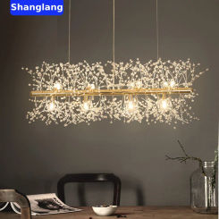 Snowflake Chandelier Nordic Style Modern Lamp Creative Personality Crystal Model Atmosphere Light Luxury Living Room Decoration