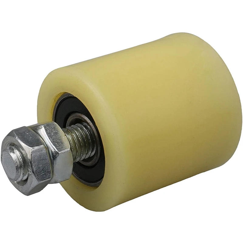 Description Picture 3 of item2PCS 48X50mm Yellow Silver Nylon Steel Flat Roller Bearing Guiding Wheel 6201 M12 Screw For Electric Door Sliding Gate