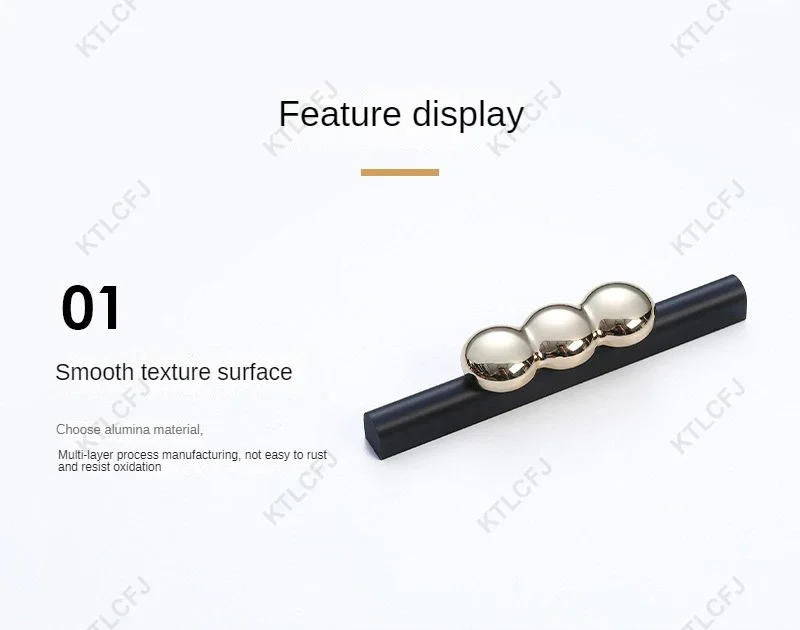 Description Picture 5 of itemAmerican European Modern Simple Wardrobe Cabinet Aluminum Alloy Long Handle Gold Black Extended Door Handle