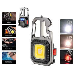 500MA Mini LED Taschenlampe Arbeit Licht Tragbare Tasche Schlüssel USB Aufladbare für Outdoor-Camping Kleine Licht Korken