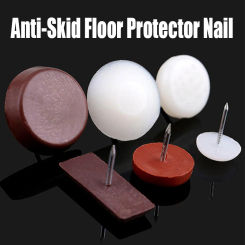 10PCS Circular/Trapezoid/Rectangle Plastic Anti-Skid Floor Protector Nail Flat Bottom Nail Floor Anchor Nail Furniture Proof Pad