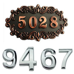 3d 0-9 Digits Numeral Door Plaque Home Number Hotel Plate Sign Sticker With Self-adhesive House Address Number