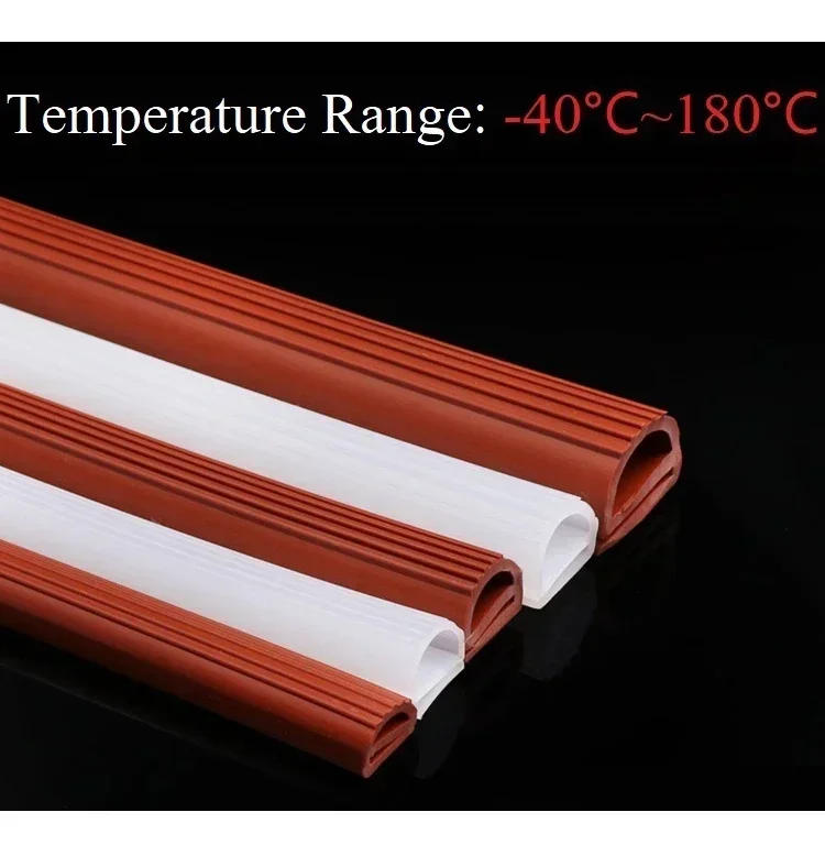 Description Picture 3 of item1/3m Silicone E Shape Strip Rubber Sealing Strip White/Red E-shaped E-strip High Temperature Oven Seal Strips