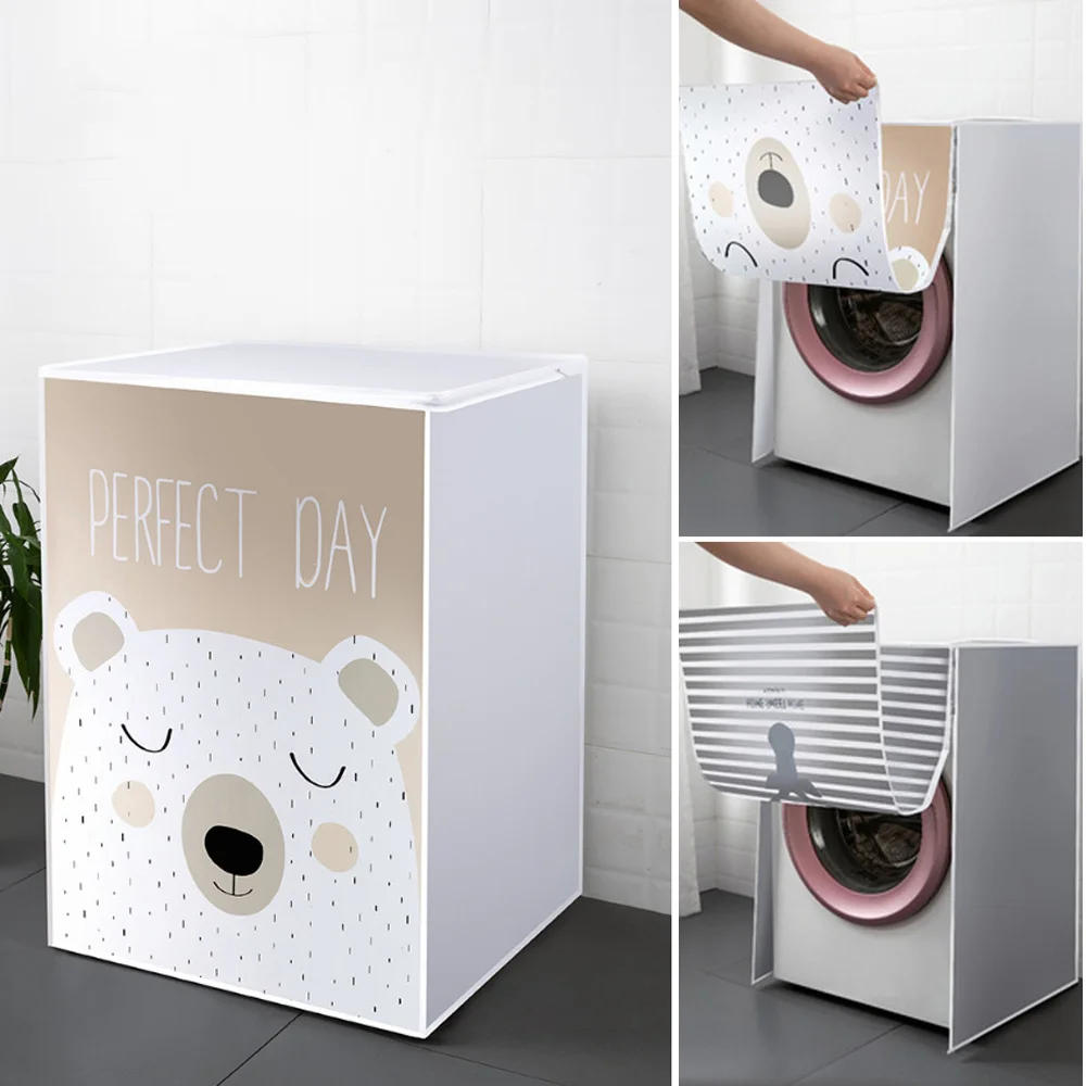Description Picture 2 of itemWaterproof Washing Machine Cover Home Polyester Roller Laundry Silver Coating Dustproof Case Cover Household Protective Cover1pc