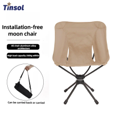 TINSOL Portable Outdoor Detachable Swivel Chair Camping Folding Chair Backpacking Lightweight Seat with Fishing Tote Hiking Trip